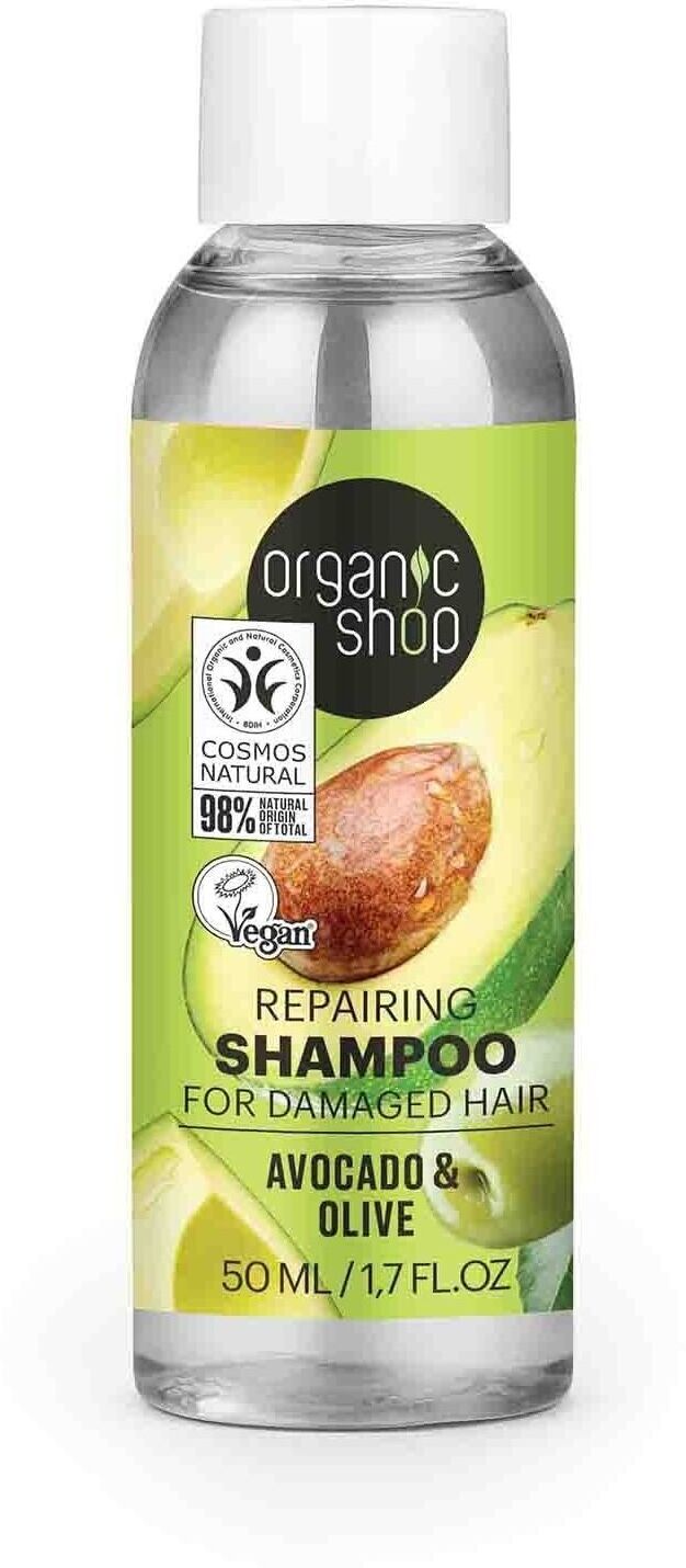 Organic Shop Repair Shampoo for Damaged Hair Avocado Olive 50ml