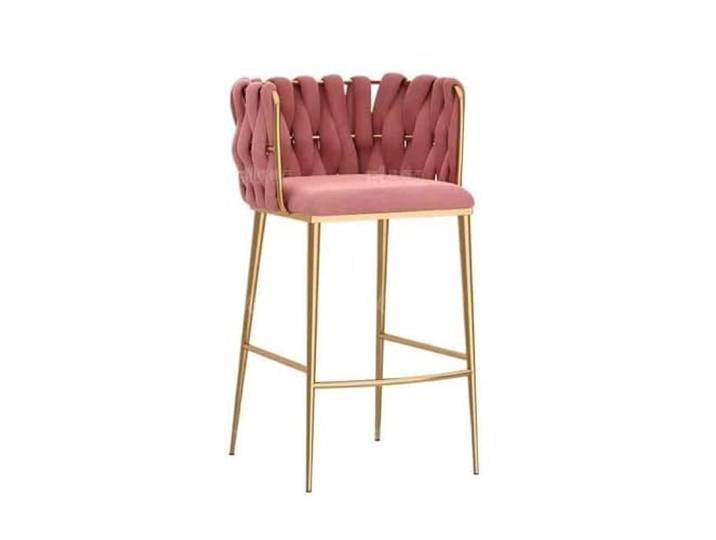 Höhenhocker Metallstuhl for Zuhause, Bar, Esszimmerstuhl, Rezeption(Pink)