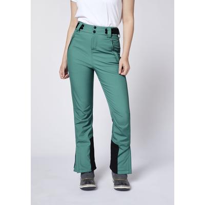 Skihose CHIEMSEE, Damen, Gr. 42, Normalgrößen, grün (hydro), 92% Polyester, 8% Elasthan, unifarben, skinny fit, Hosen Skihose, - mit Schneefang am Beinabschluss
