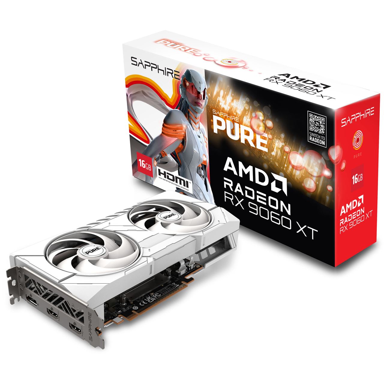 16GB Sapphire Radeon RX 9060 XT Pure Gaming Aktiv PCIe 5.0 x16 (Retail)