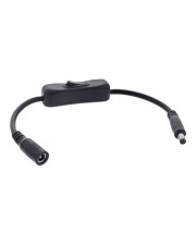 InLine DC Kabel mit Schalter ST/BU 5,5x2,1mm AWG 18 schwarz 0,20m Verlängerungskabel Netzwerk Strom/Netzteil 0,2 m Kupferdraht (26906B)