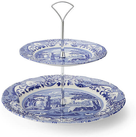 Spode Blue Italian 2-Tier Cake Stand