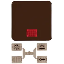 Hager WWW1336BR Wippe mit 5 beiliegenden Linsen WG UP IP44, braun glänzend