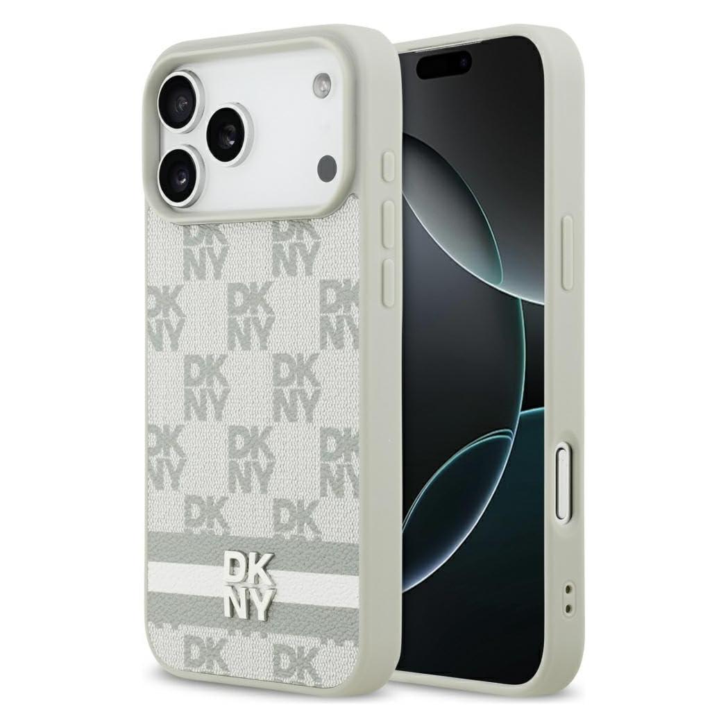 DKNY Case Checkered with Printed Stripes for iPhone 17 Pro Max beige (Apple iPhone 17 Pro Max) (DKHCP17XPCPTSSE)