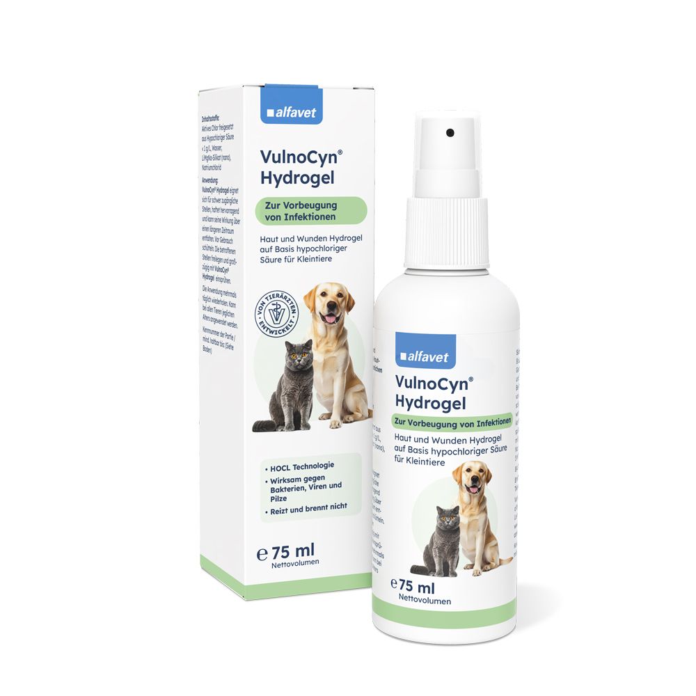 Vulnocyn Hydrogel Desinfektionsmitt.z.Anw.a.Tier 75 ml Gel