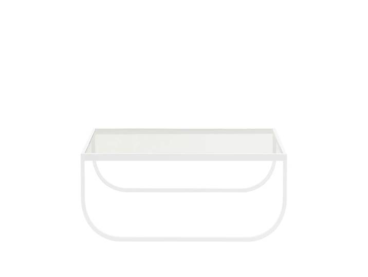 Asplund Table basse Tati High verre, support blanc