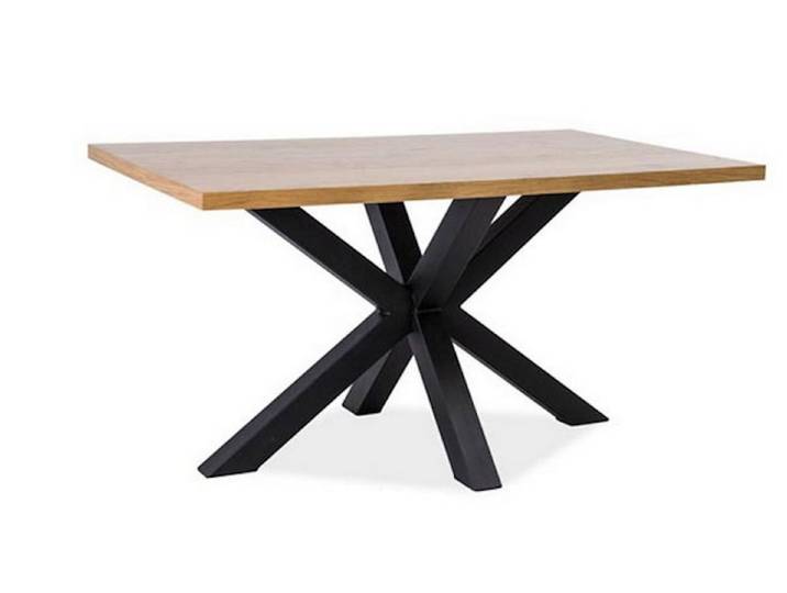 Feldmann-Wohnen Esstisch Cross, 150x90cm Eiche Massiv schwarz