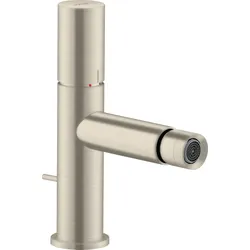 hansgrohe AXOR Uno Einhebel-Bidetmischer, Zerogriff, Zugstangen-Ablaufgarnitur, 45200820, Farbe: Brushed Nickel