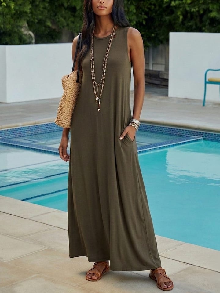LA Angels Kleid in Khaki - L