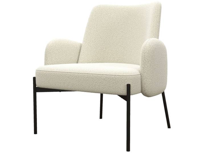 Fauteuil en tissu cozy ecru