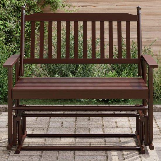 Famanu Schwingbank Massivholz - Entspannung im Freien - 118 x 70 x 104,5 cm - Braun