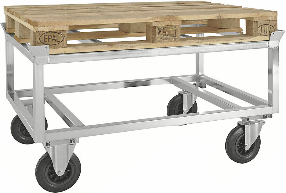 Paletten-Fahrgestell, verzinkt, Höhe 700 mm, ohne Feststeller Kongamek