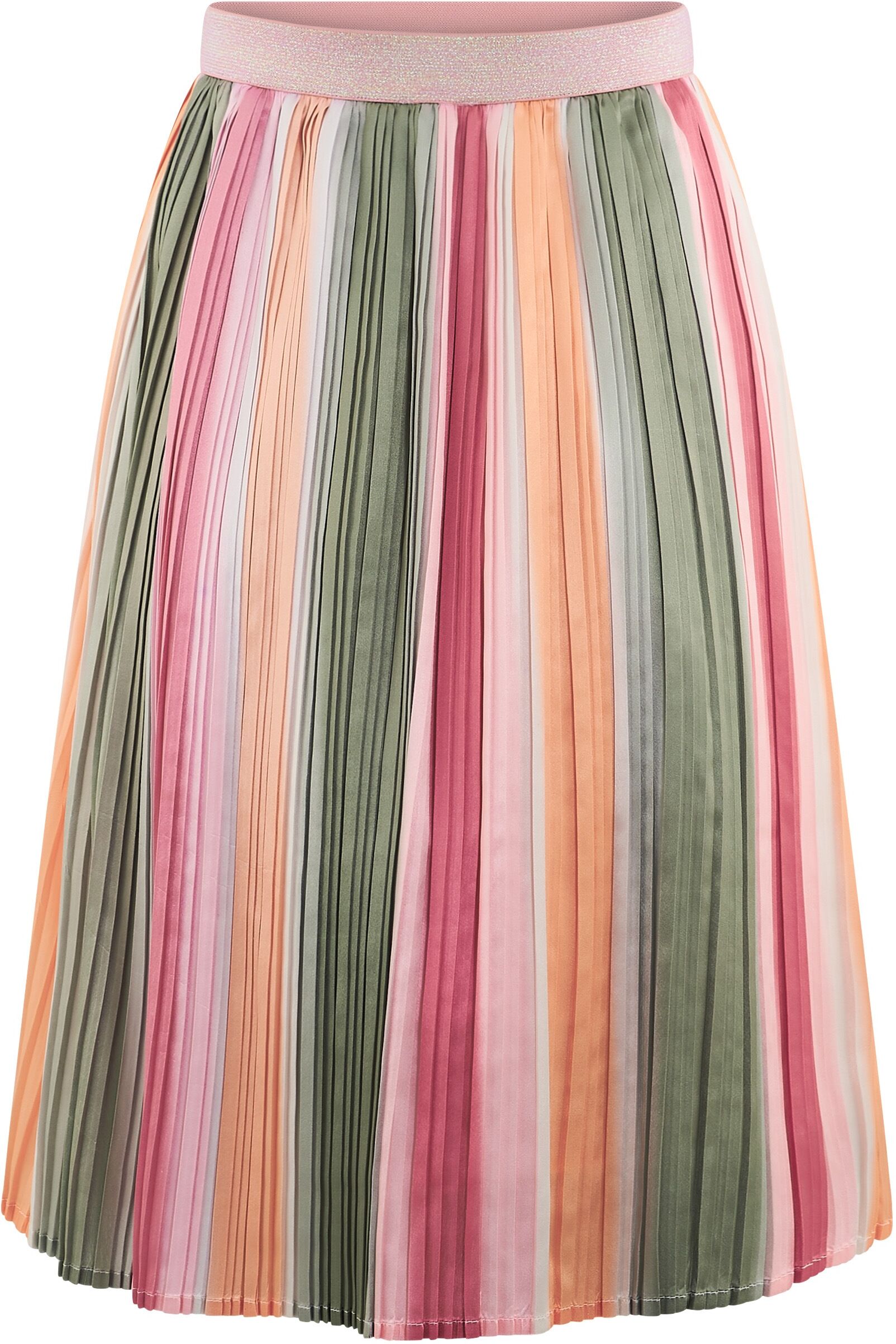Plisseerock HAPPY GIRLS, Mädchen, Gr. 164, bunt (powder pink), Web, Obermaterial: 100% Polyester. Futter: 100% Polyester, gestreift, bequem ca. Mitte Wade, Röcke Plisseerock powder pink 164