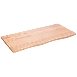 vidaXL Waschtischplatte Hellbraun 100x50x2 cm Massivholz Behandelt