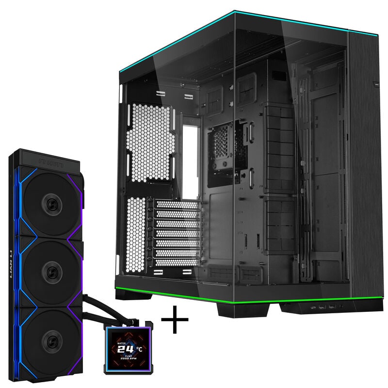 Lian Li O11 Dynamic EVO RGB PC-Gehäuse Bundle + HydroShift II LCD-S 360TL AiO- schwarz