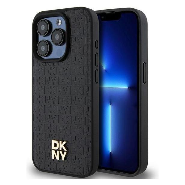 DKNY PU Leather Repeat Pattern Stack Logo Magsafe Case for iPhone 15 Pro Black (Apple iPhone 15 Pro) (1714462325)