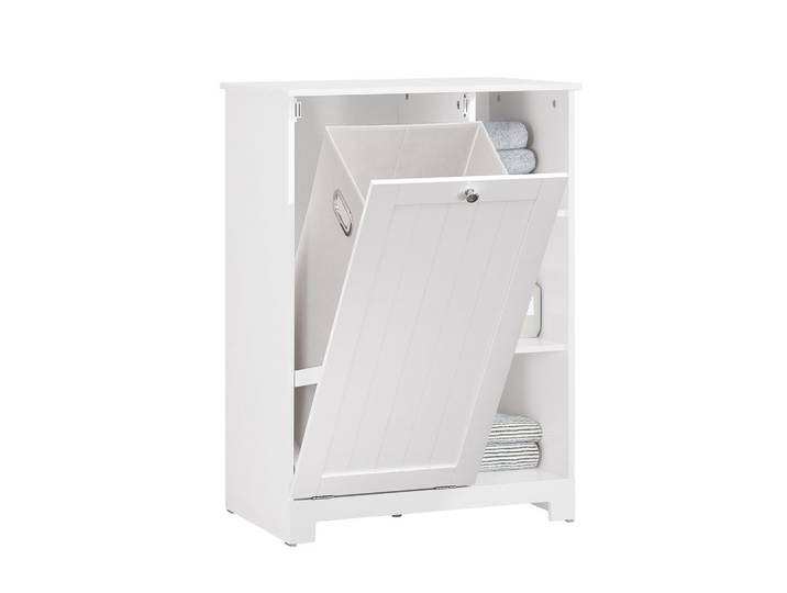 WÄSCHESCHRANK mit Wäschesack Weiß