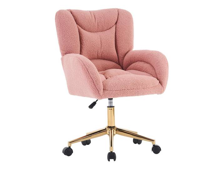 Okwish Relaxsessel 64/62/92,5 cm pink aus Lammfell-Optik höhenverstellbar, Rosa, 62x92.5x64 cm, Wohnzimmer, Sessel, Relaxsessel