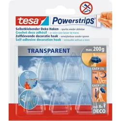 tesa Powerstrips Klebehaken 200 g Transparent 5 Stück