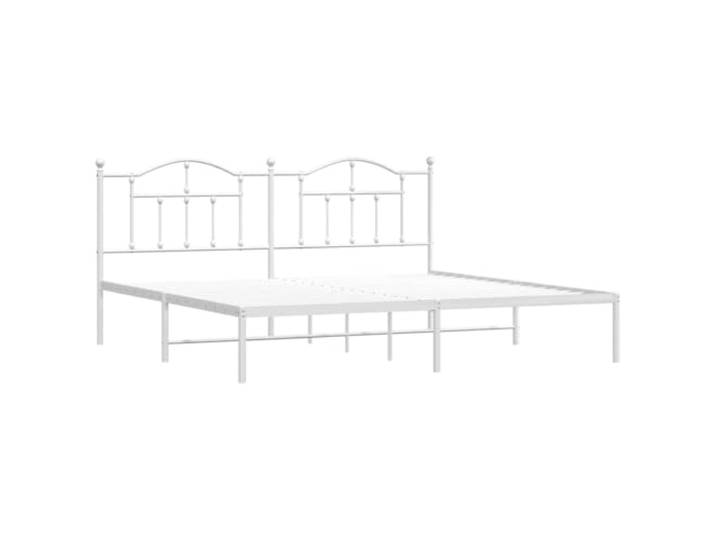 vidaXL Bettgestell mit Kopfteil Metall Weiß 200x200 cm