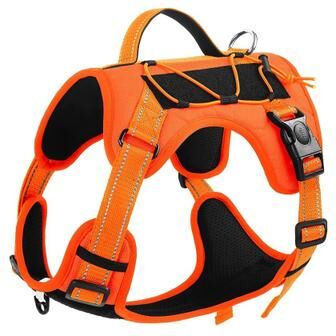 Uplift Essentials Professional Tactical No Pull Reflective Dog Harness Vest orange l