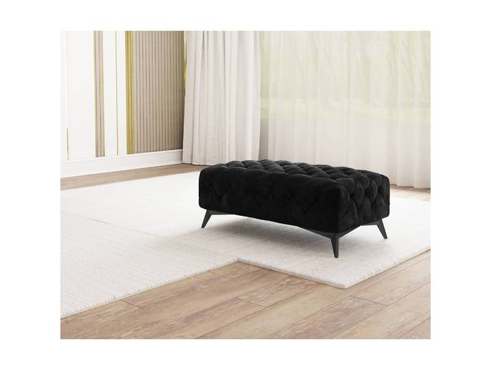 Repose-pieds I 120cm Noir Velours Ravi: Noir