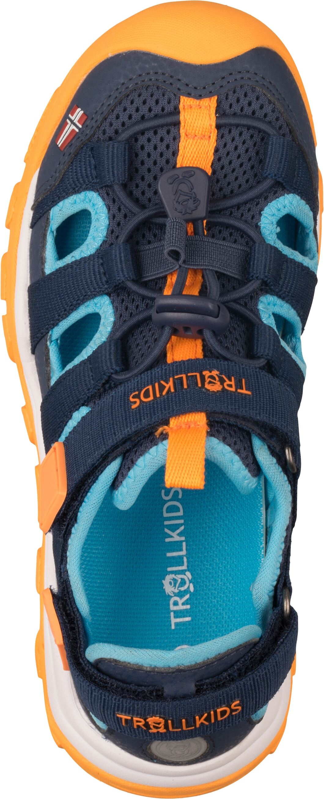 Outdoorsandale TROLLKIDS "Kids Kristiansand Sandal XT", Mädchen, Gr. 30, Textil, blau (alpine blau, pool blau, sahara sunset), Synthetik, Textil, mehrfarbig, Schuhe Outdoorsandale alpine blau, pool blau, sahara sunset 30, Textil