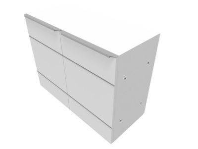 Flügeltürenschrank QUANDOS BOX, 2 Ordnerhöhen, B 1000 x T 440 x H 748 mm, weiß