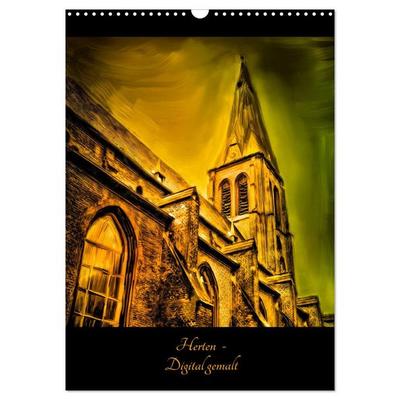 Herten - Digital gemalt (Wandkalender 2026 DIN A3 hoch), CALVENDO Monatskalender