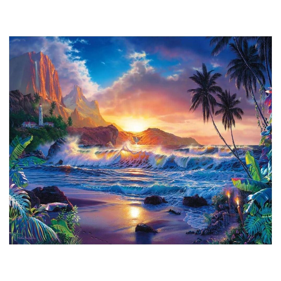 Norimpex Diamond Gemälde Sonnenuntergang auf einer Insel 30x40cm (1006969)