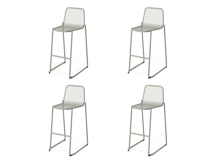 Gardenson Barhocker-Set Veba, Grün, Metall, 52x105x52 cm, FSC Mix, Europäischer Sicherheitsstandard, Esszimmer, Barmöbel, Barhocker