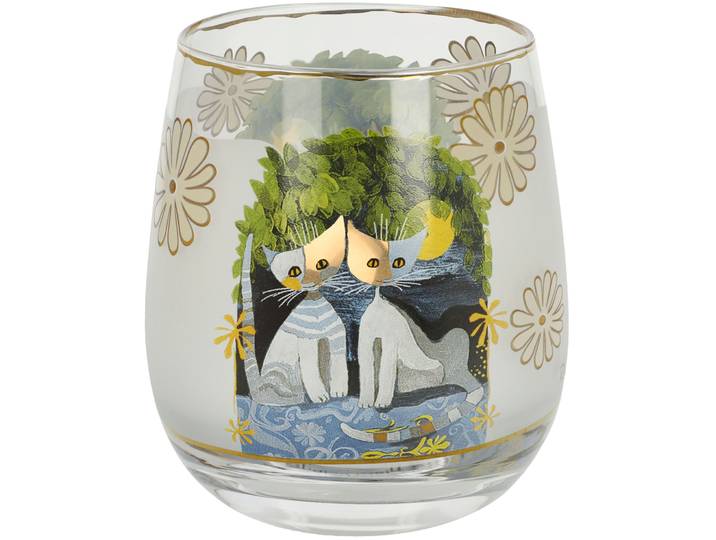 Windlicht GOEBEL Windlicht R. Wachtmeister -Al chiaro di luna , transparent (bunt), B:8,5cm H:9,5cm T:8,5cm, Glas, Kerzenhalter, Windlicht