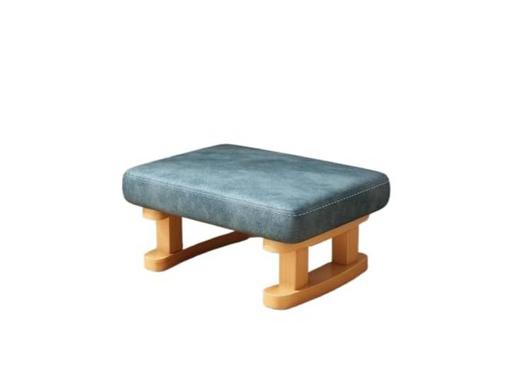 Sitzhocker gepolstert Kleiner Hocker, niedriger Haushaltshocker Couchtisch aus massivem Holz, Wohnzimmer, kleiner Sitzhocker, Schuhwechselhocker(Cyan)