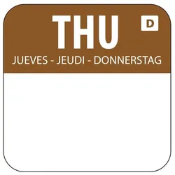Vogue Selbstauflösende Lebensmittelrotationsetiketten Donnerstag