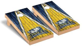 Skip's Garage La Salle Explorers Triangle Cornhole Board Set