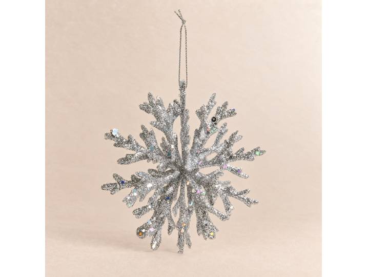 Silberner Schneeflocken-Weihnachtsschmuck