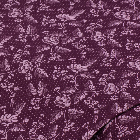 Baumwoll-Trachtenstoff "Blumen", beere