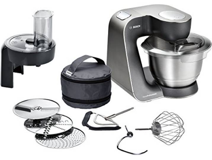 Bosch MUM57810 Küchenmaschine Home Professional mit Edelstahl-Rührschüssel, 900 Watt