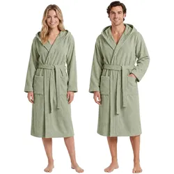Morgenstern Unisex Bademantel Jules M | schilf - grün