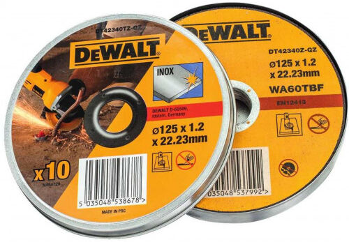 DeWALT DT42340TZ-QZ Disque a tronçonner, 10 pieces, 125mm