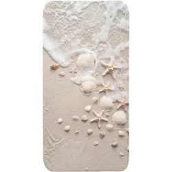 BADEMATTE Muscheln - Seesterne - Strand Badteppich 60x120 cm