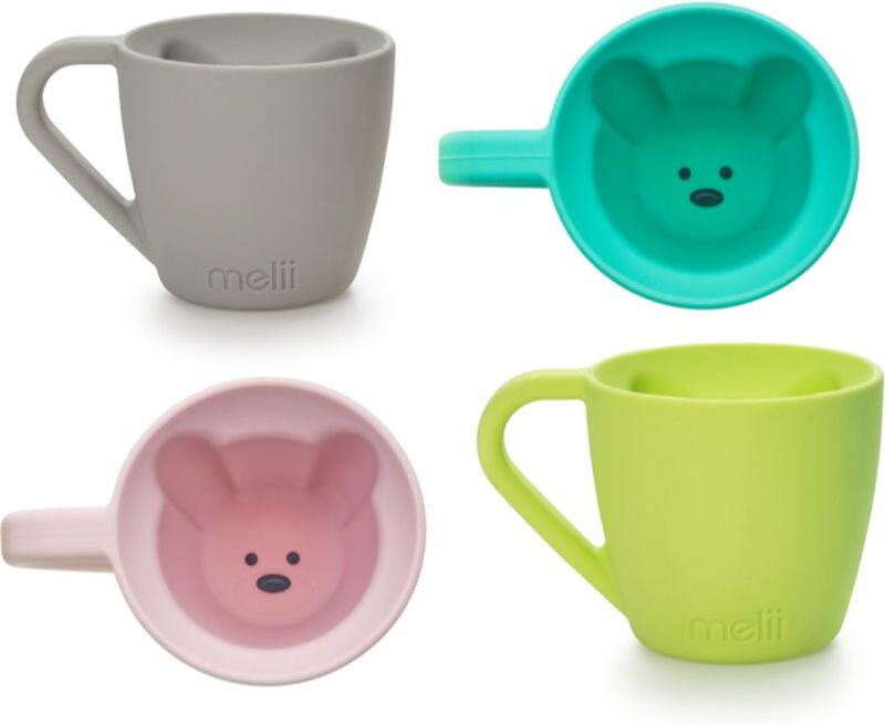 Melii Silicone Bear Mug tasse Blue & Mint 2x145 ml