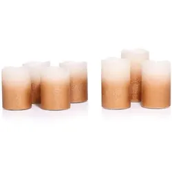 ELAMBIA 7 LED-Stumpenkerzen Ombré-Design Timerfunktion Höhe 10,11,12 & 13cm