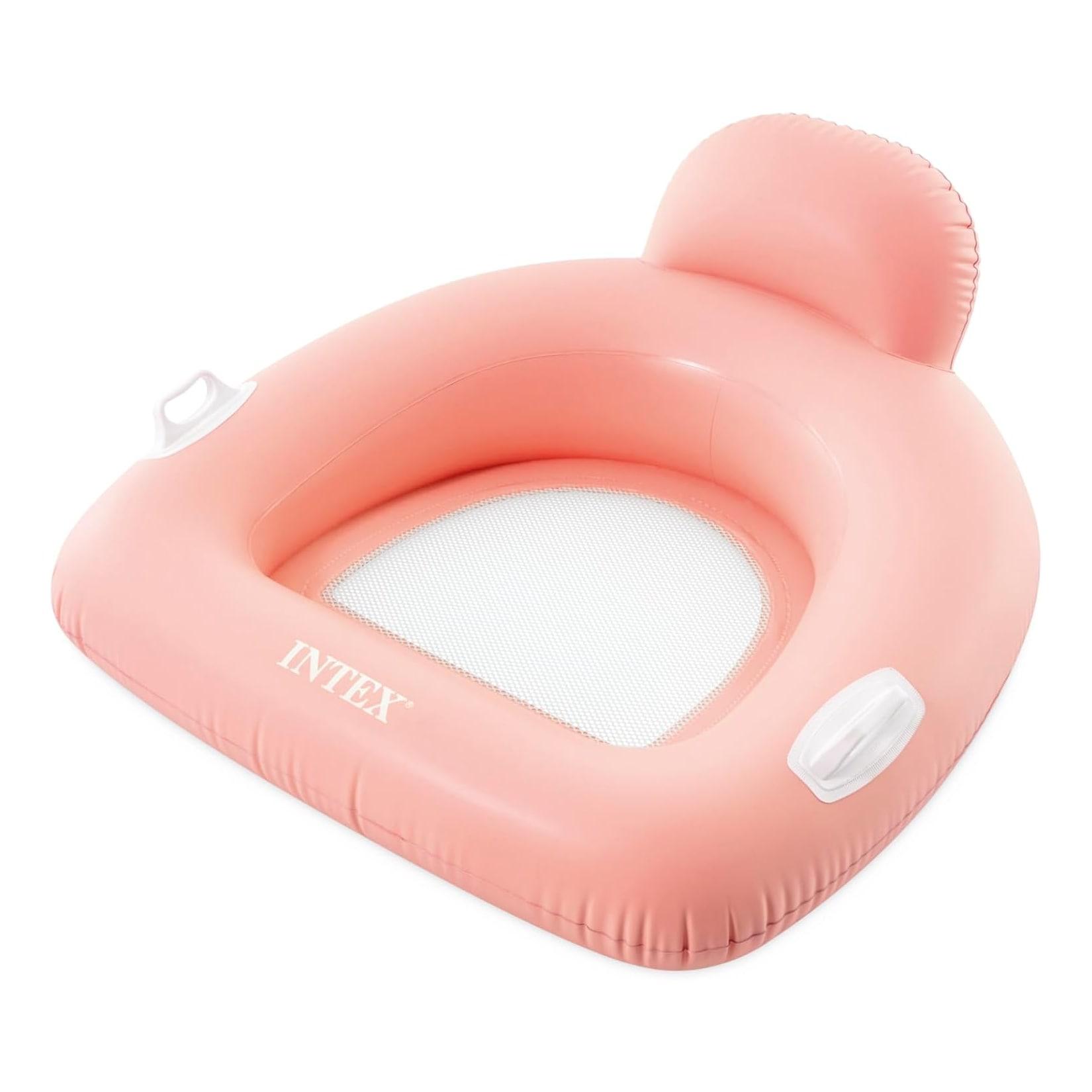 INTEX 56801EU Pillow Float Lounge aufblasbare Schwimmliege Netzsitz Schwimsessel rosa