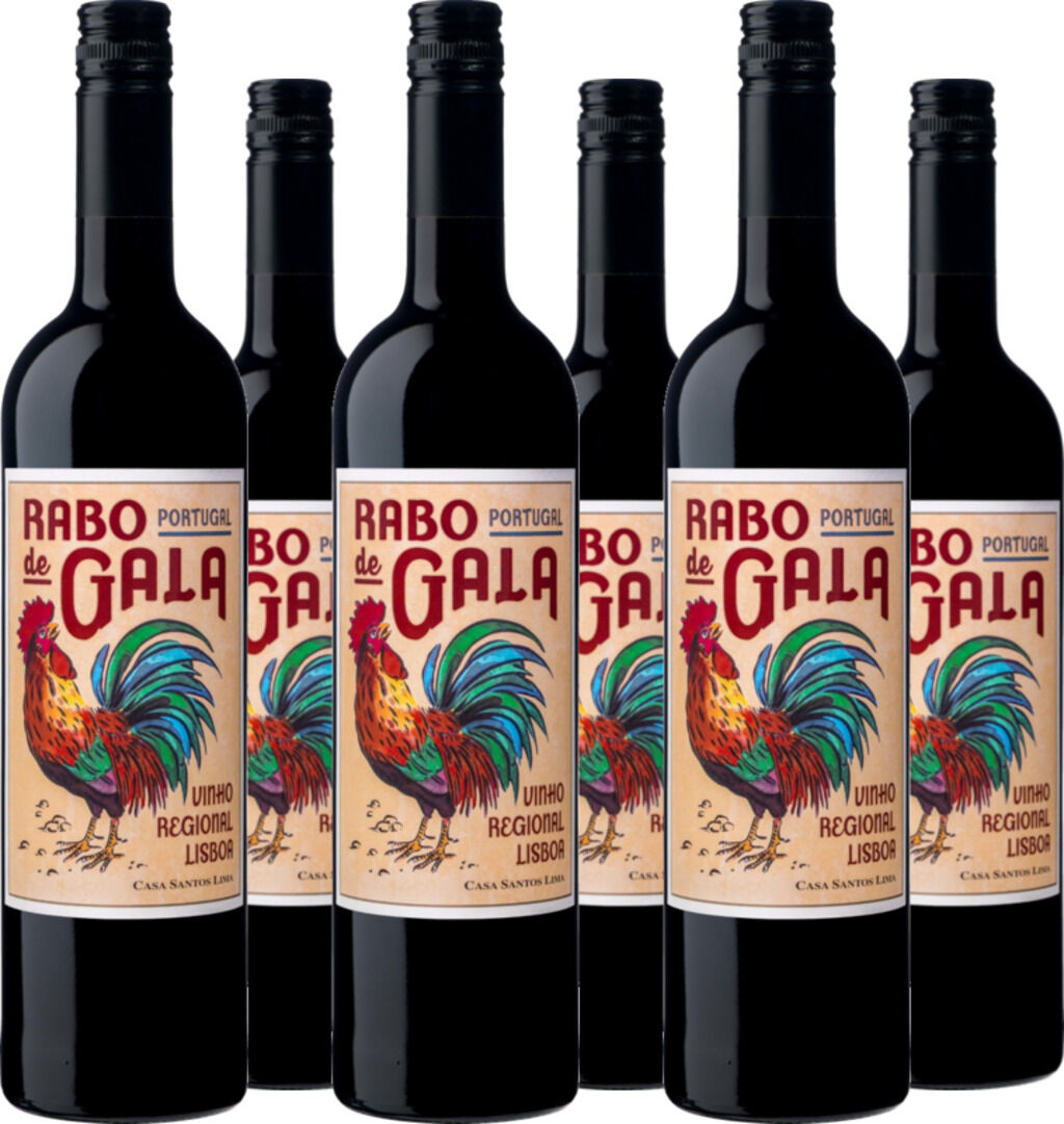 6er Vorteilspaket Rabo de Gala Tinto Vinho Regional Lisboa 2022 Casa Santos Lima