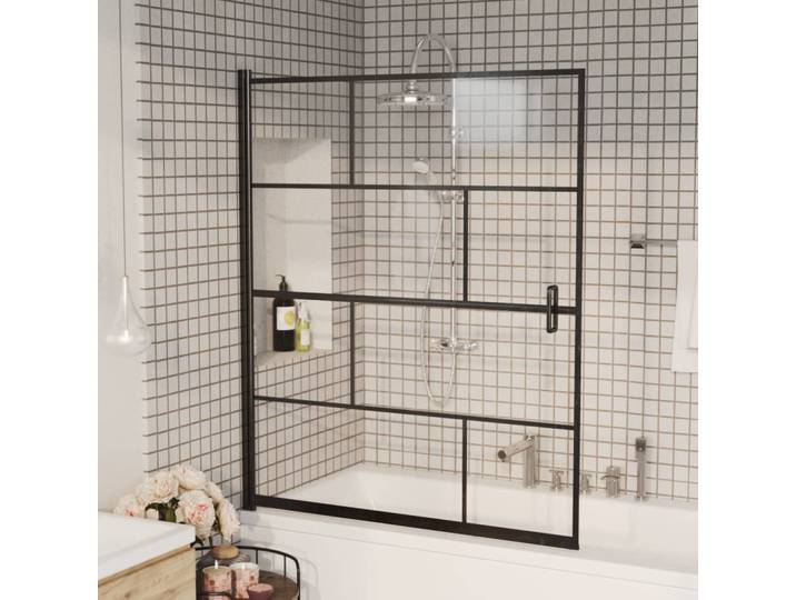 vidaXL Duschkabine ESG 116x140 cm Schwarz