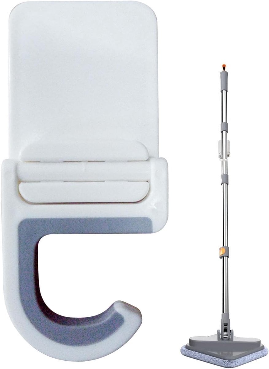 Wit Mop Wandtang Bezemhouder Organizer B/D/H: 10 x 30 x 10 mm