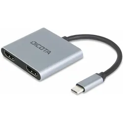 Dicota Mini Docking (USB-C, 4 Ports), Dockingstation + USB Hub, Silber