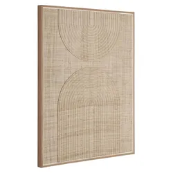 Wandpaneel Japanese Garden aus geflochtenen Palmenblättern, skandinavischer Stil, natur, 76x102 cm