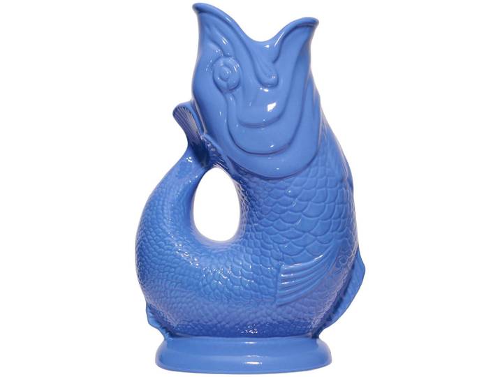 Gluckigluck Karaffe mit „Gluck-Gluck“-Geräusch 27,5/17/9,5 cm, Blau, Keramik, Tiere, 1.2 L, Organisch, handgemacht, Geschirr, Kannen & Karaffen, Wasserkaraffen & Krüge